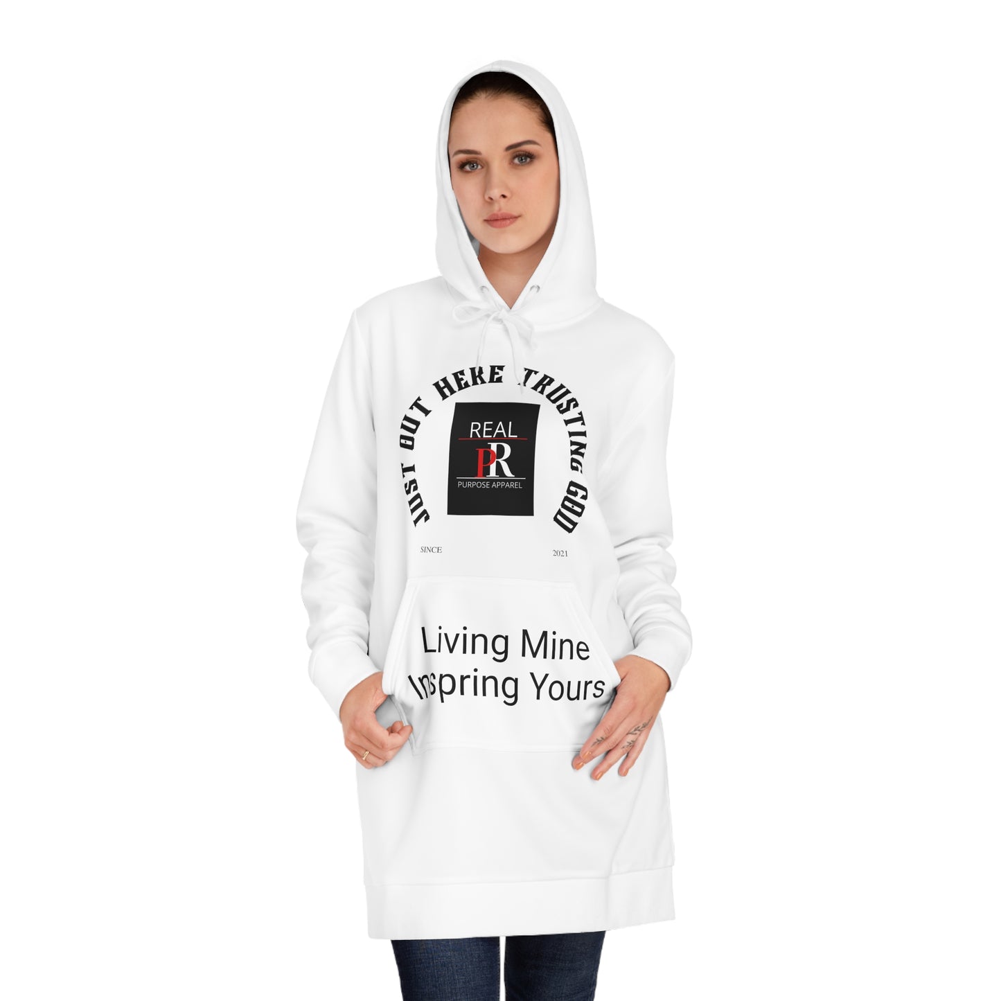 Real Purpose Apparel Living Mine Women's Hoodie Dress (AOP)
