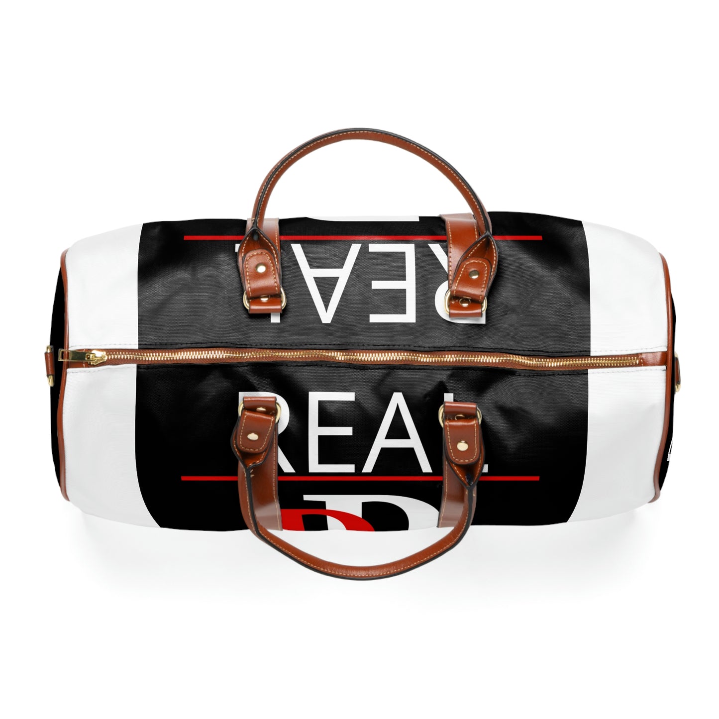 Real Purpose White Accent Logo Waterproof Travel Bag