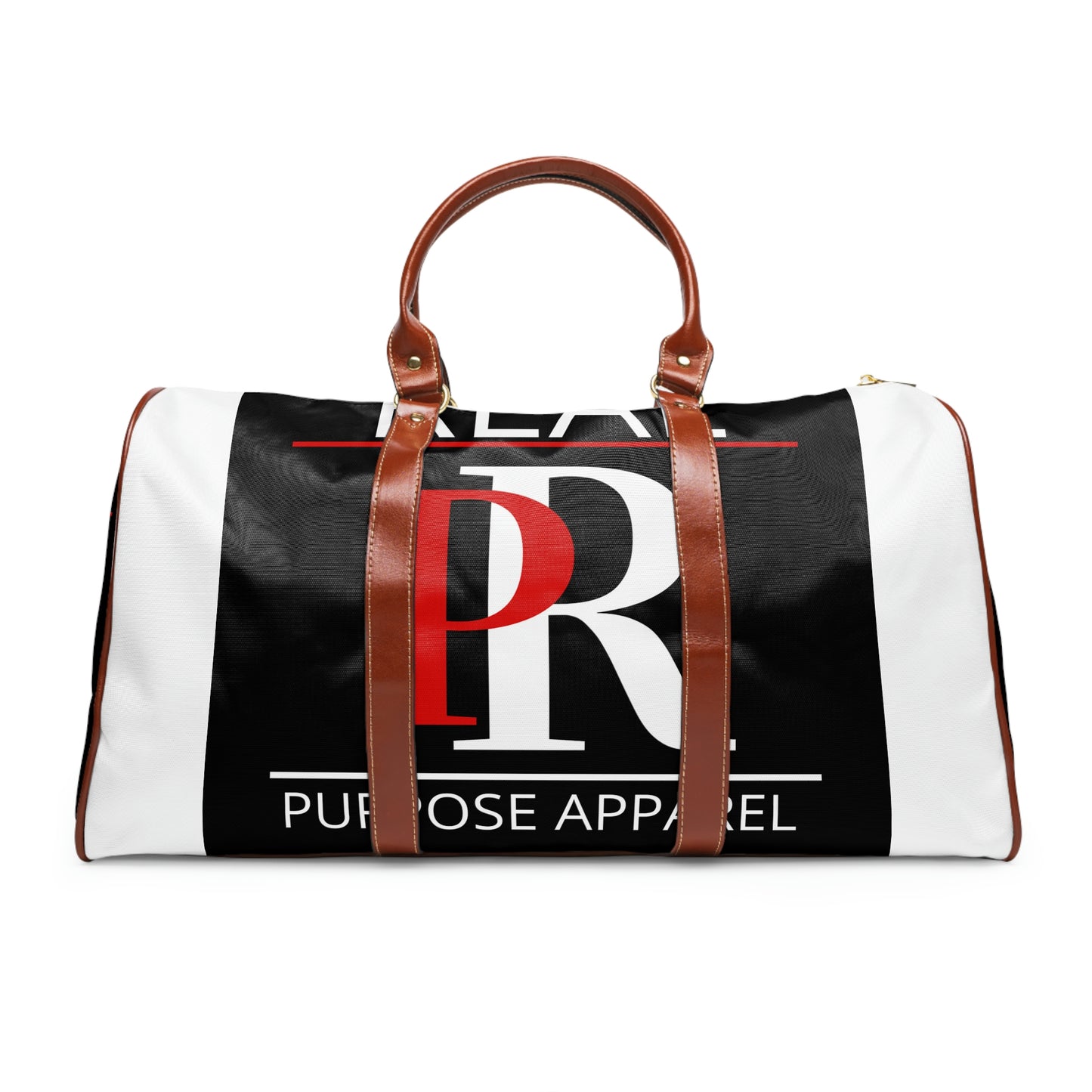 Real Purpose White Accent Logo Waterproof Travel Bag