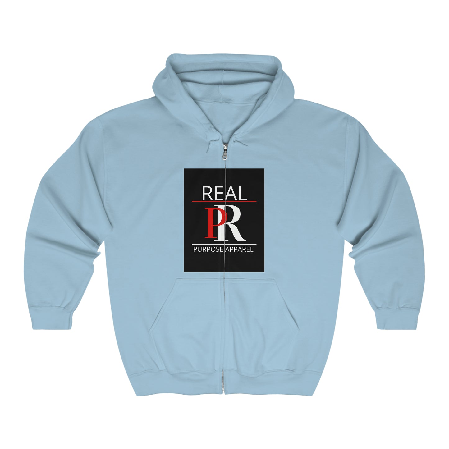 Real Purpose Unisex Heavy Blend™ Full Zip Logo Hooded Sweatshirt