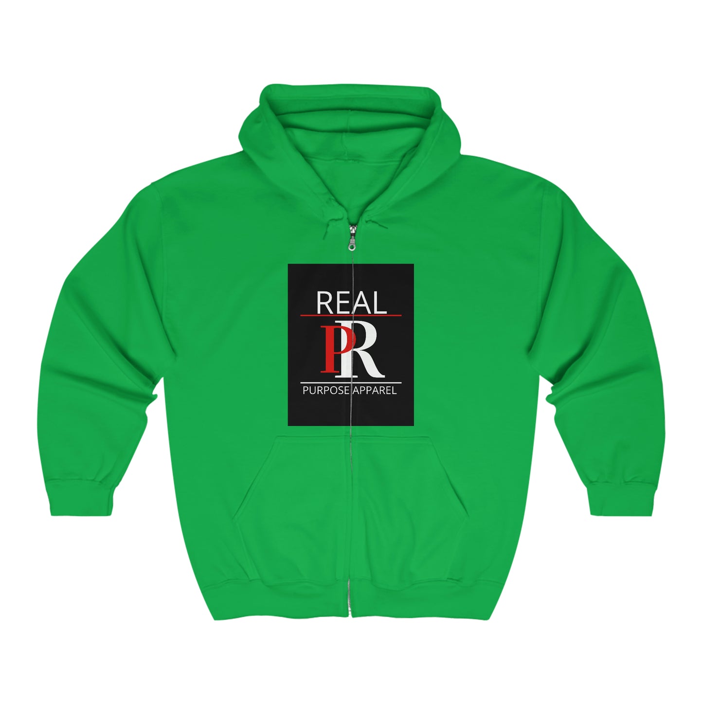 Real Purpose Unisex Heavy Blend™ Full Zip Logo Hooded Sweatshirt