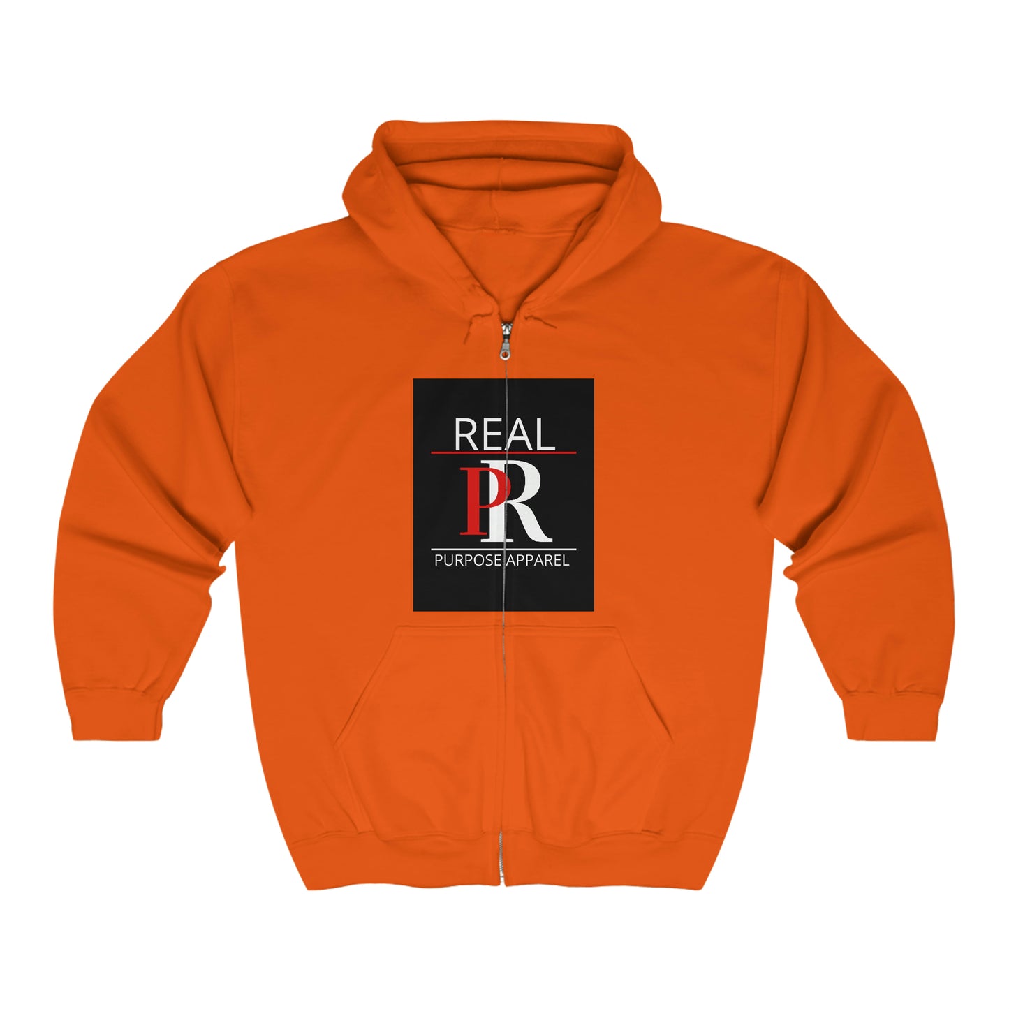 Real Purpose Unisex Heavy Blend™ Full Zip Logo Hooded Sweatshirt