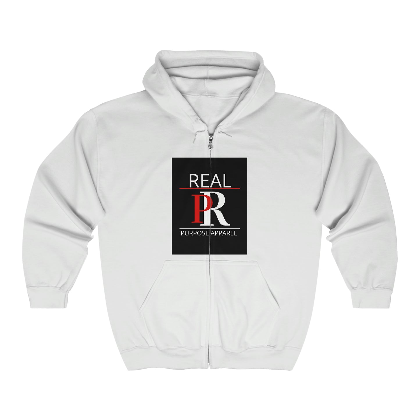 Real Purpose Unisex Heavy Blend™ Full Zip Logo Hooded Sweatshirt